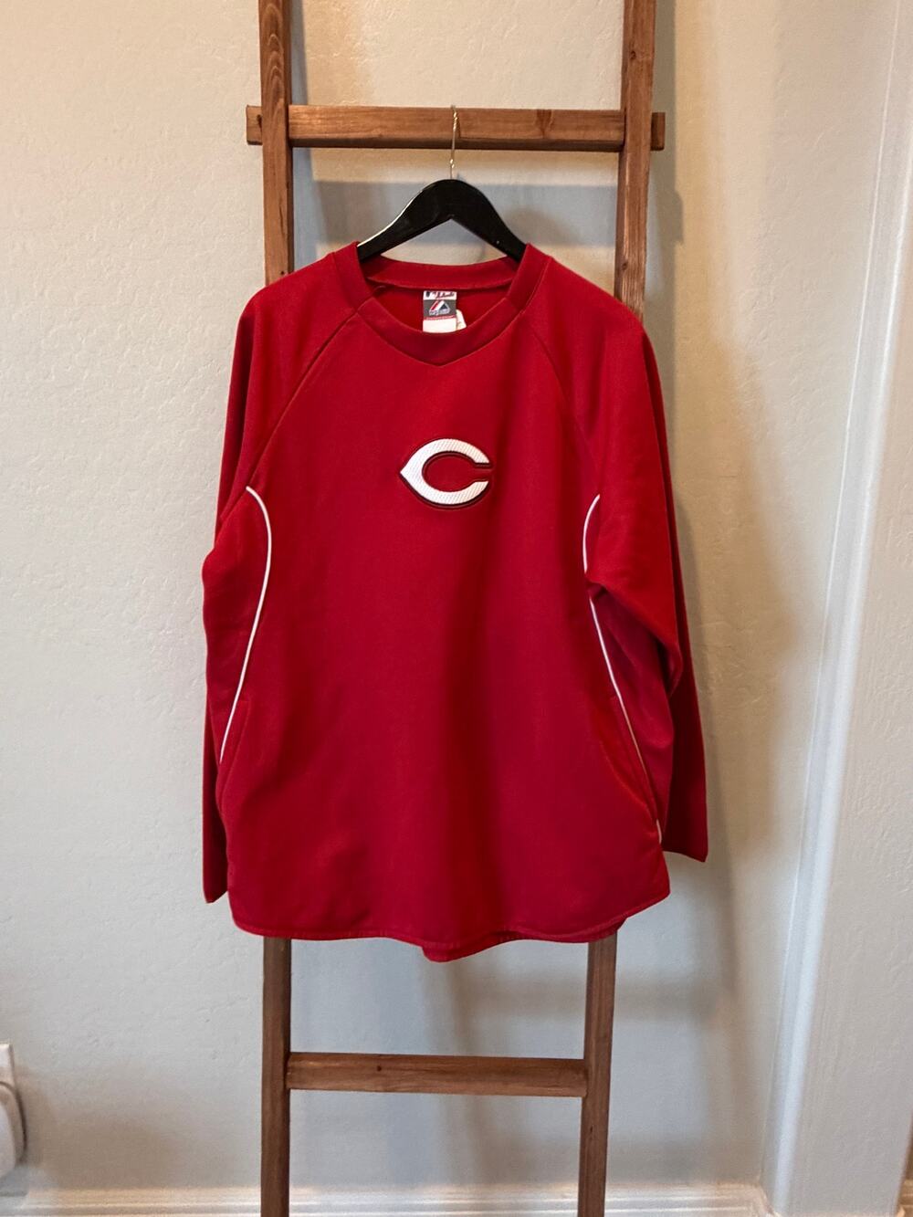 Cincinnati Reds Majestic Therma Base Pullover Jacket Men’s 2XL MLB Red